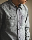 Flat Head FN-SCK-010L - 5oz Chambray Work Shirt - Black