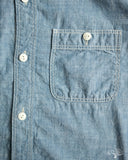 Flat Head FN-SCK-010L - 5oz Chambray Work Shirt - Blue