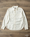 Flat Head FN-SCK-010L - 5oz Chambray Work Shirt - White