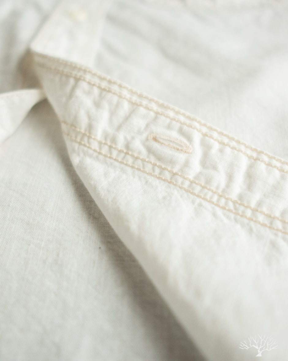 Flat Head FN-SCK-010L - 5oz Chambray Work Shirt - White