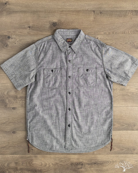 The Flat Head - FN-SCK-010S - 5oz Chambray Short-Sleeve Work Shirt