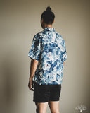 Flat Head FN-SCR-017S - Hyaku Tora Linen Shirt - Blue