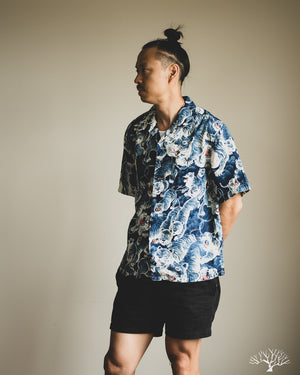 The Flat Head - FN-SCK-010S - 5oz Chambray Short-Sleeve Work Shirt
