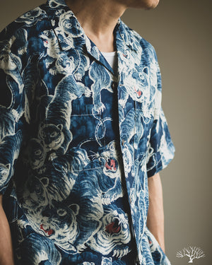 The Flat Head - FN-SCK-010S - 5oz Chambray Short-Sleeve Work Shirt