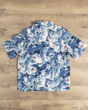 Flat Head FN-SCR-017S - Hyaku Tora Linen Shirt - Blue