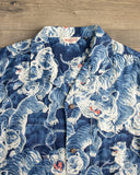 Flat Head FN-SCR-017S - Hyaku Tora Linen Shirt - Blue