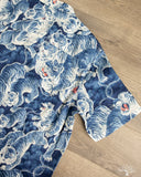 Flat Head FN-SCR-017S - Hyaku Tora Linen Shirt - Blue