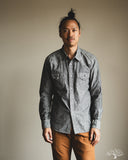 Flat Head FN-SCW-003L - 5oz Chambray Western Shirt - Black