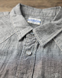 Flat Head FN-SCW-003L - 5oz Chambray Western Shirt - Black