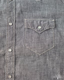 Flat Head FN-SCW-003L - 5oz Chambray Western Shirt - Black