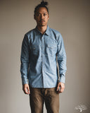 Flat Head FN-SCW-003L - 5oz Chambray Western Shirt - Blue