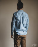 Flat Head FN-SCW-003L - 5oz Chambray Western Shirt - Blue