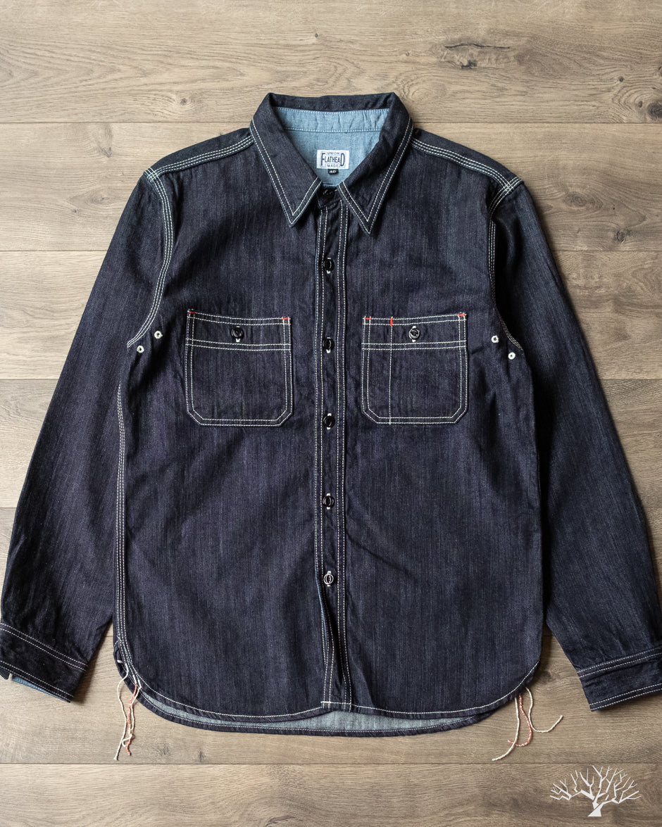 The Flat Head - FN-SDK-301L - 10oz Denim Work Shirt – Withered Fig