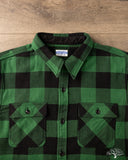 Flat Head FN-SNR-101L - Block Check Flannel Shirt - Green/Black