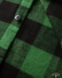 Flat Head FN-SNR-101L - Block Check Flannel Shirt - Green/Black