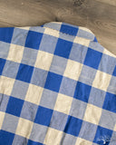 Flat Head FN-SNR-101L - Block Check Flannel Shirt - White/Blue