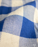 Flat Head FN-SNR-101L - Block Check Flannel Shirt - White/Blue