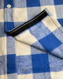 Flat Head FN-SNR-101L - Block Check Flannel Shirt - White/Blue