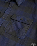 Flat Head FN-SNR-101LSP - Block Check Flannel Shirt - Indigo