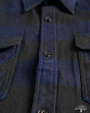 Flat Head FN-SNR-101LSP - Block Check Flannel Shirt - Indigo