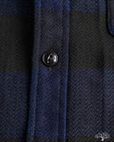 Flat Head FN-SNR-101LSP - Block Check Flannel Shirt - Indigo
