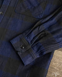 Flat Head FN-SNR-101LSP - Block Check Flannel Shirt - Indigo