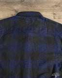 Flat Head FN-SNR-101LSP - Block Check Flannel Shirt - Indigo
