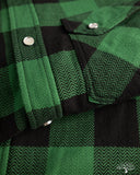 Flat Head FN-SNW-101L - Block Check Flannel Western Shirt - Green/Black