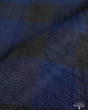Flat Head FN-SNW-101LSP - Block Check Flannel Western Shirt - Indigo