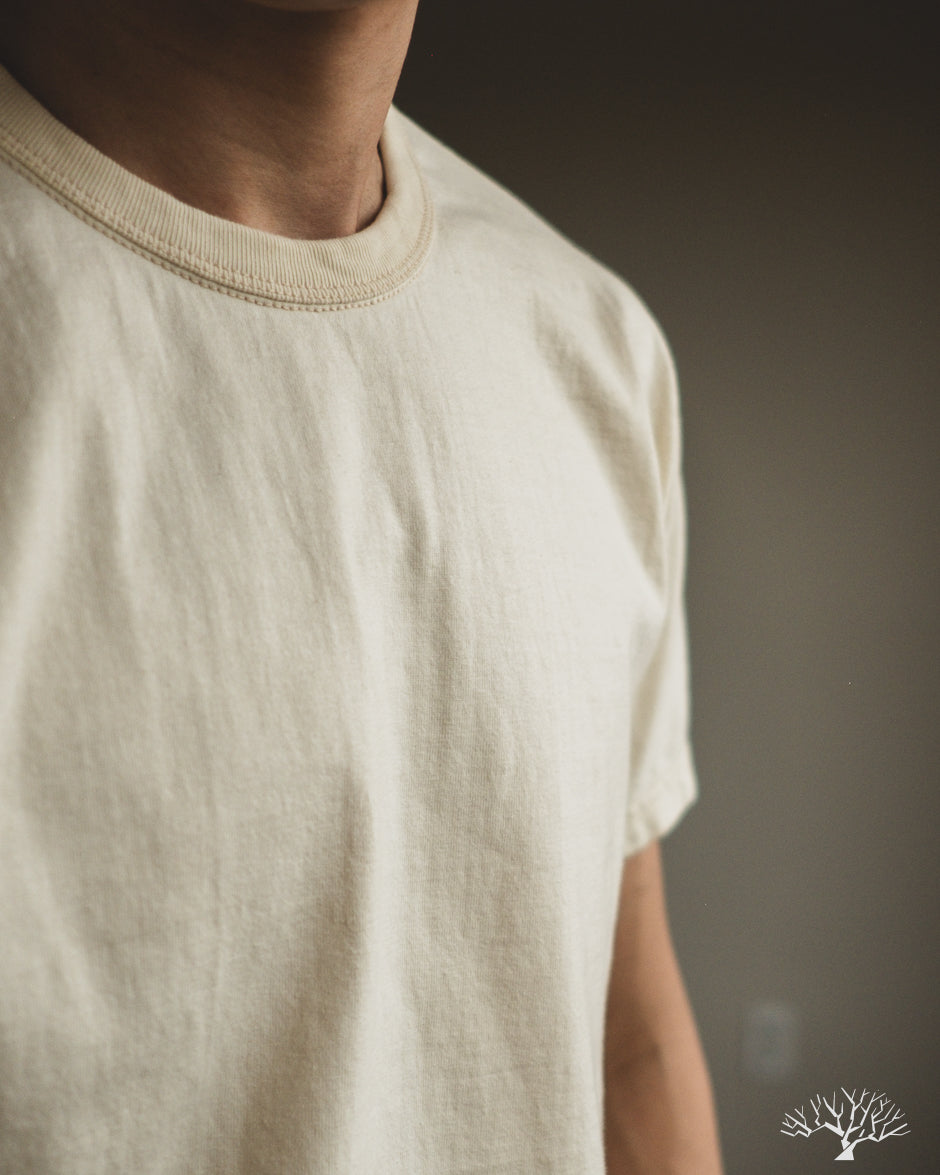 Flat Head FN-THC-101 - THC 9oz Plain Heavyweight Tee - Ivory