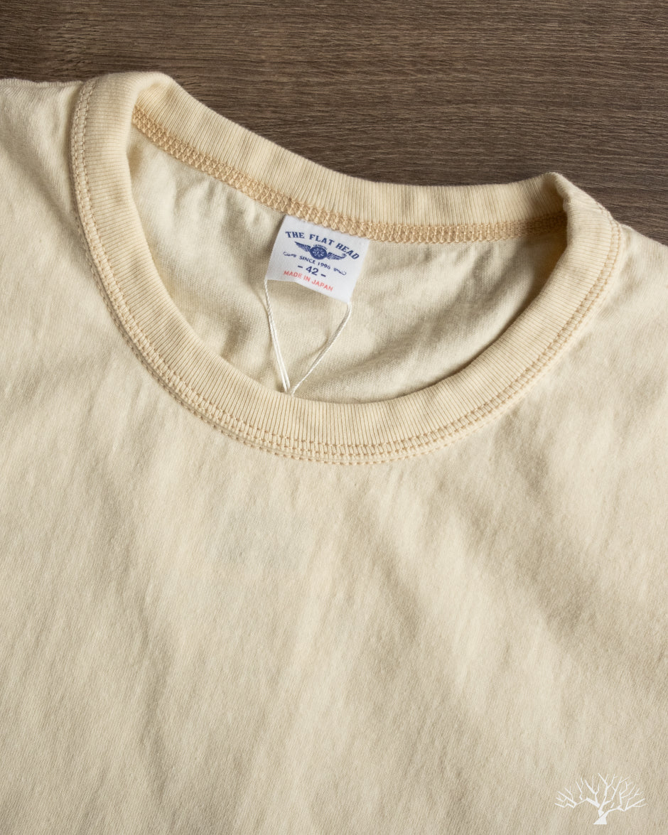 Flat Head FN-THC-101 - THC 9oz Plain Heavyweight Tee - Ivory