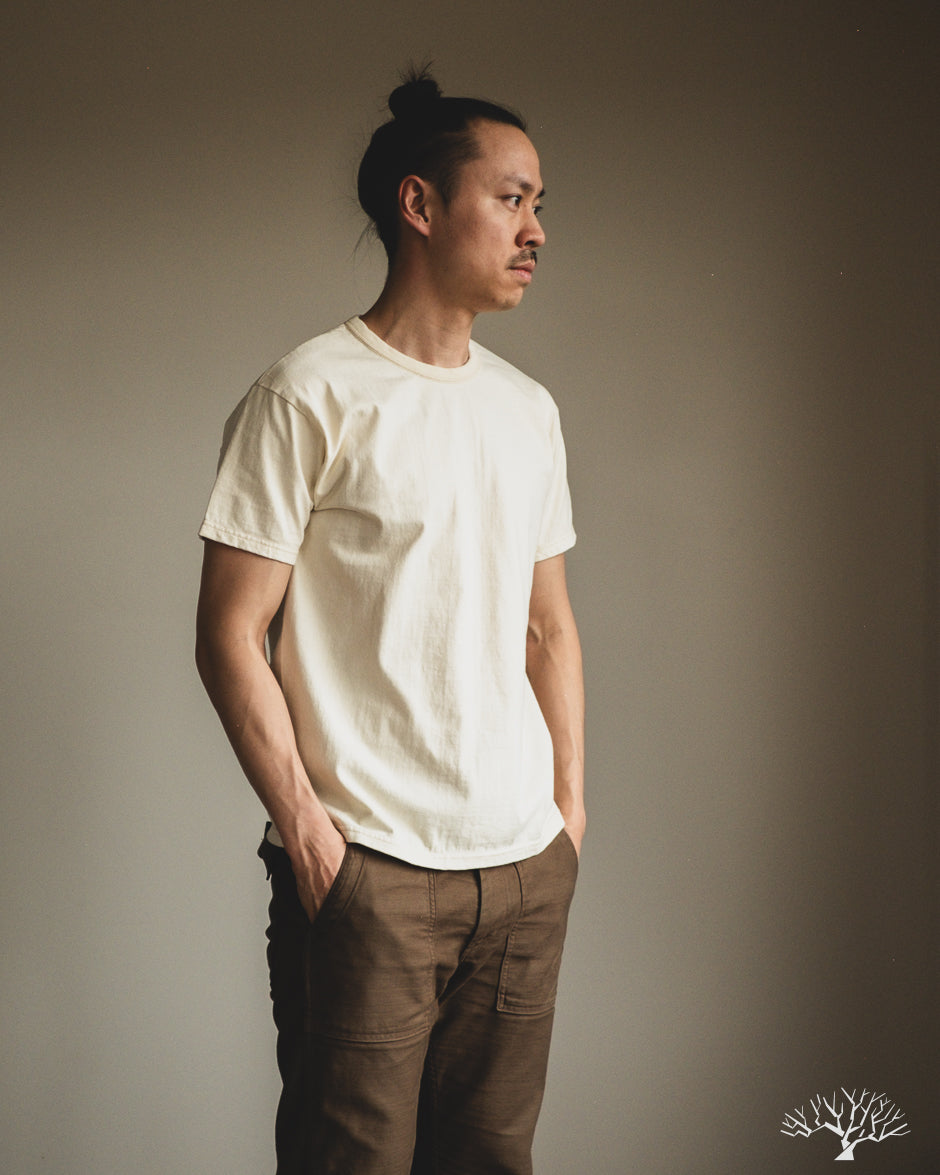 Flat Head FN-THC-101 - THC 9oz Plain Heavyweight Tee - Ivory