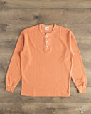Flat Head FN-THLH-004 - Waffle Knit Henley Thermal - Light Orange