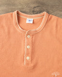 Flat Head FN-THLH-004 - Waffle Knit Henley Thermal - Light Orange