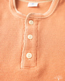 Flat Head FN-THLH-004 - Waffle Knit Henley Thermal - Light Orange