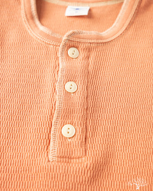 The Flat Head - FN-THLH-004 - Waffle Knit Henley Thermal - Light