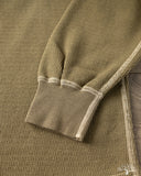 Flat Head FN-THLH-004 - Waffle Knit Henley Thermal - Olive
