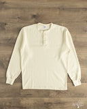 Flat Head FN-THLH-004 - Waffle Knit Henley Thermal - Ivory