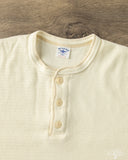 Flat Head FN-THLH-004 - Waffle Knit Henley Thermal - Ivory