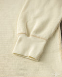 Flat Head FN-THLH-004 - Waffle Knit Henley Thermal - Ivory