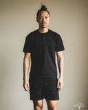 Flat Head FN-TSH-003 - Short-Sleeve Henley T-Shirt - Black