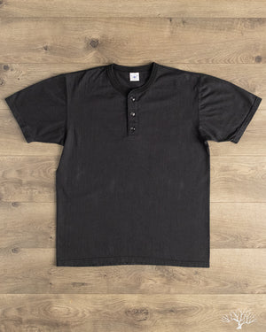 The Flat Head - FN-TSH-003 - Short-Sleeve Henley T-Shirt - Black