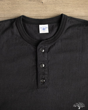The Flat Head - FN-TSH-003 - Short-Sleeve Henley T-Shirt - Black