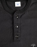 Flat Head FN-TSH-003 - Short-Sleeve Henley T-Shirt - Black