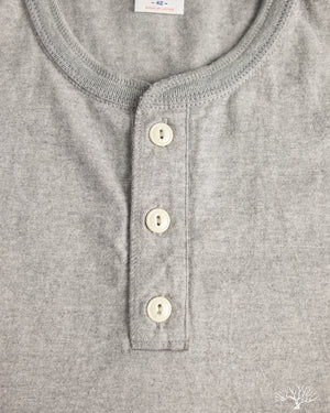 The Flat Head - FN-TSH-003 - Short-Sleeve Henley T-Shirt - Gray