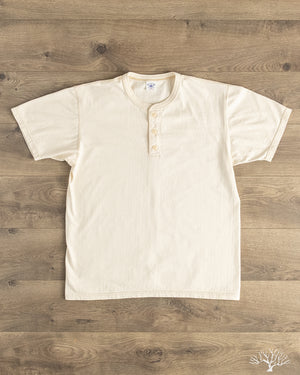 The Flat Head - FN-TSH-003 - Short-Sleeve Henley T-Shirt - Nature
