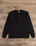 Flat Head FN-TSHL-004 - Long-Sleeve Henley T-Shirt - Black