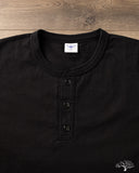 Flat Head FN-TSHL-004 - Long-Sleeve Henley T-Shirt - Black