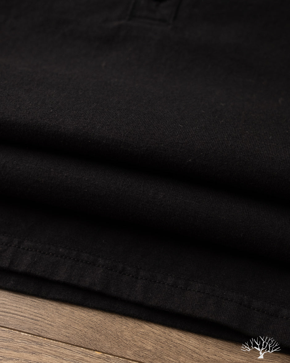 Flat Head FN-TSHL-004 - Long-Sleeve Henley T-Shirt - Black