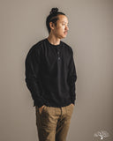 Flat Head FN-TSHL-004 - Long-Sleeve Henley T-Shirt - Black